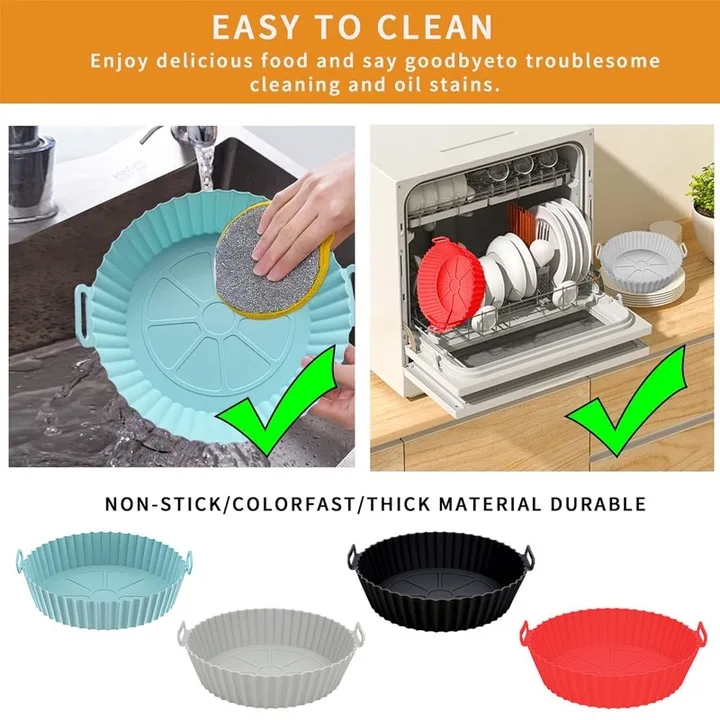 Set 4 Tavi Silicon Air Fryer Macvi, Reutilizabile, Multicolor, 20x17x5cm - imagine 2