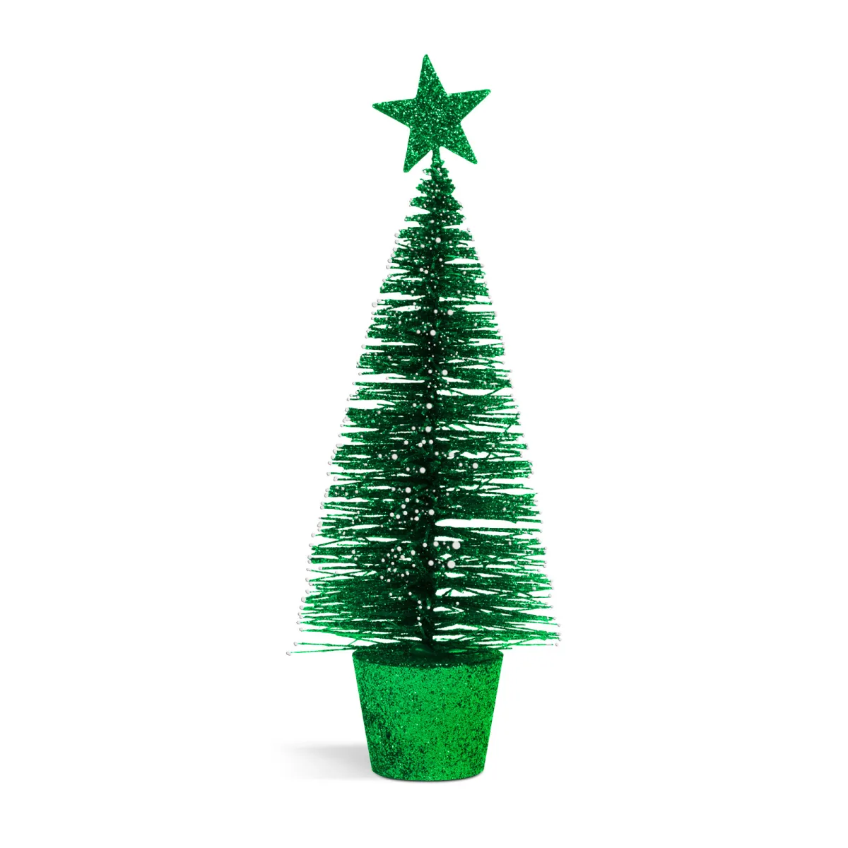 Bradut artificial decorativ, 18 cm cu glitter, 4 culori - imagine 3