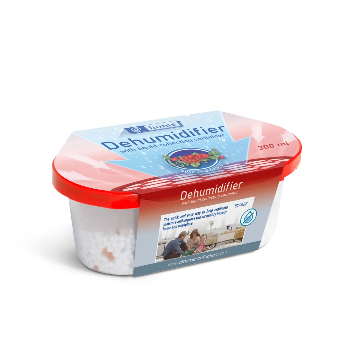Dezumidificator 300 ml, miros de trandafir , absorbtie umiditate, anti mucegai, compact