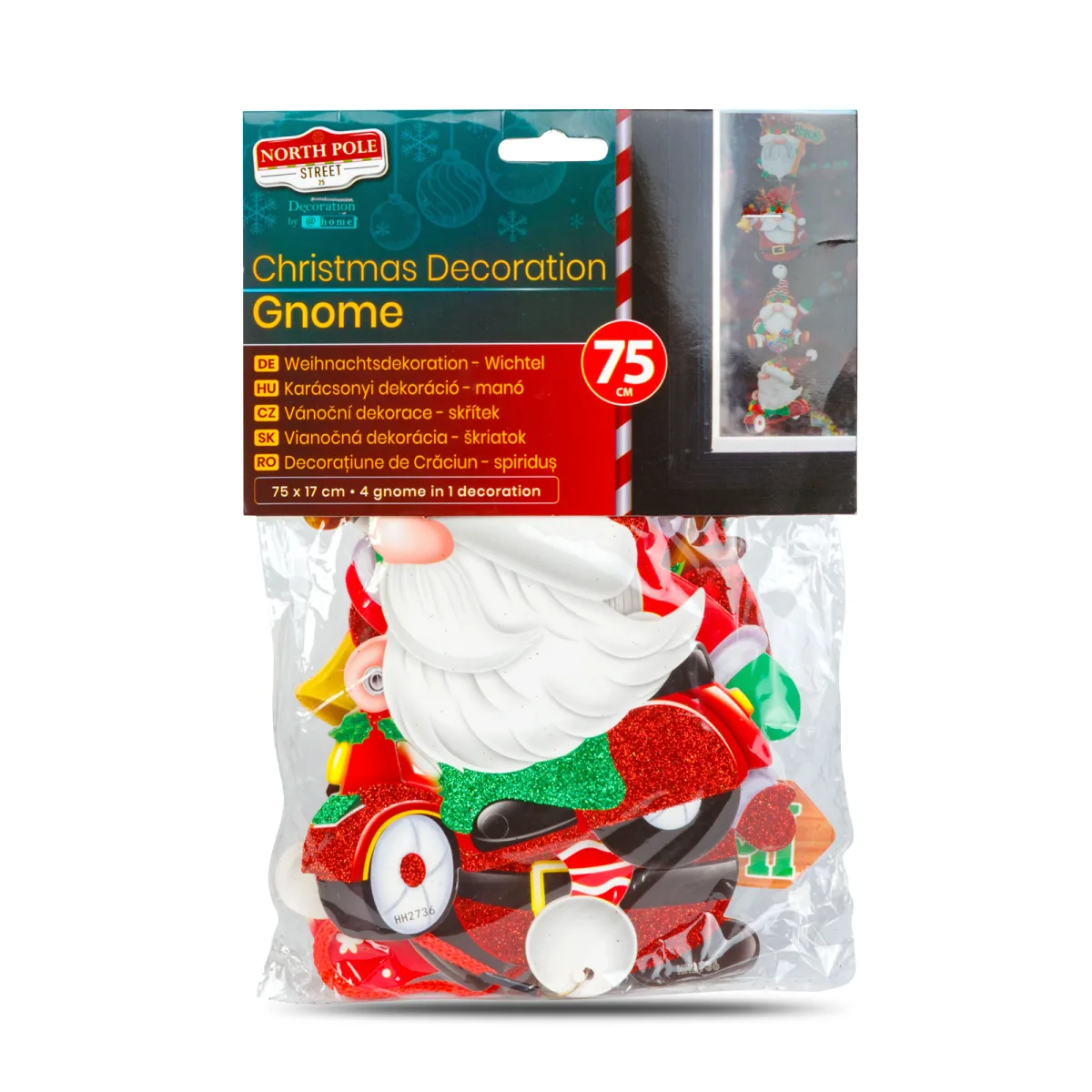 Decoratiune Craciun, spiridusi suspendati, 75 cm - imagine 3