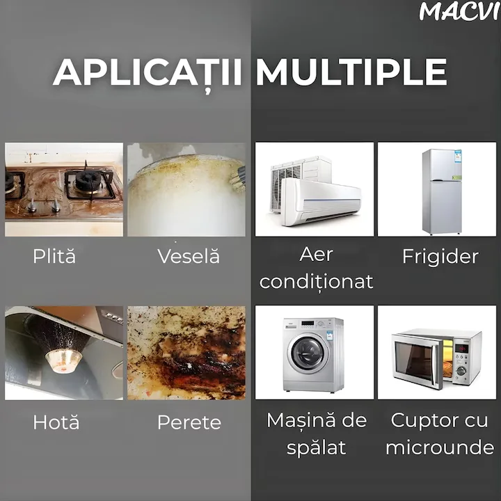 Aparat aburi Macvi® curatenie profesionala cu rezervor mare duze multiple si jet puternic pentru baie bucatarie tapiterii, Alb - imagine 5