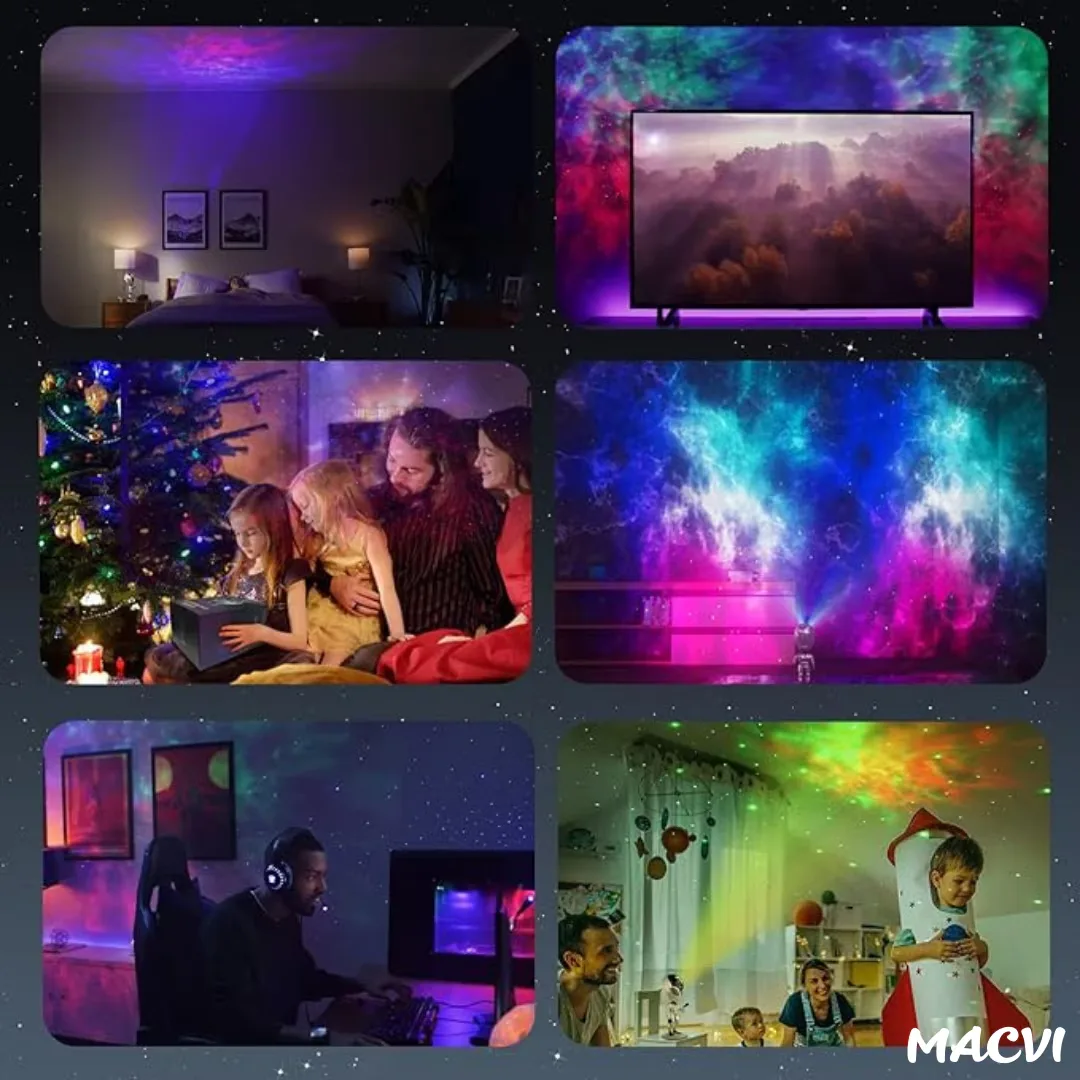 Proiector de Stele Macvi® Tip Alien, Galaxie Stelara, LED cu Telecomanda si Sistem Dialog Vocal, Argintiu - imagine 5