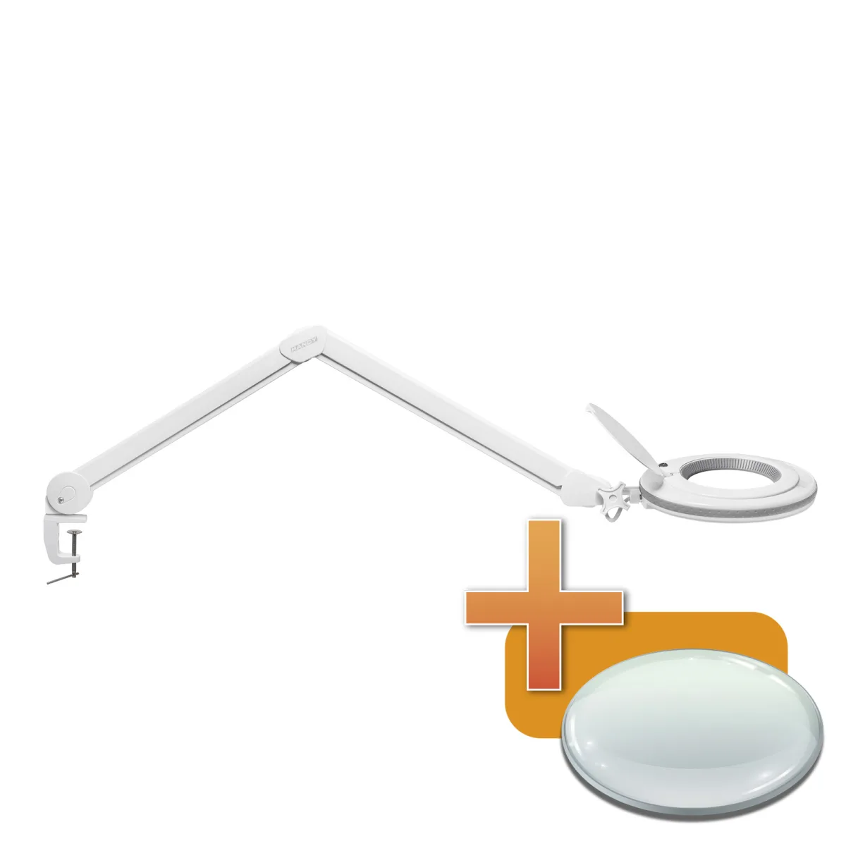 Lampa LED cu lupa 5 inch (130 mm), 3 dioptrii, 45 LED, 800 lumeni, cu prindere pe masa