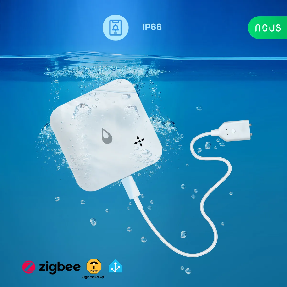 Senzor smart NOUS E13, Zigbee 3.0, detectie scurgeri si lipsa apa, alarma locala, notificari mobile, IP66, alimentare baterii - imagine 5