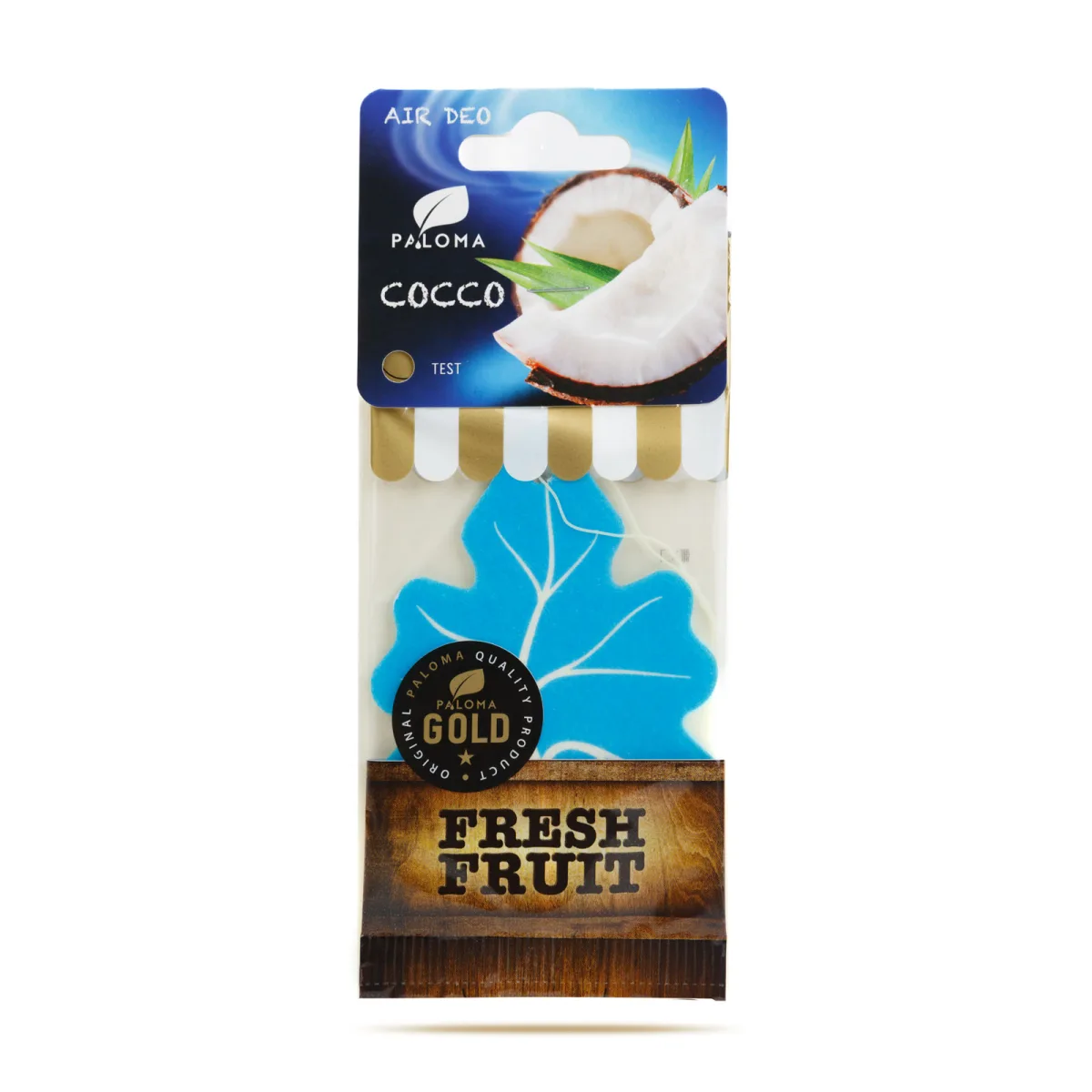 Odorizant auto Paloma Gold Coconut, parfum masina aroma cocos tropical