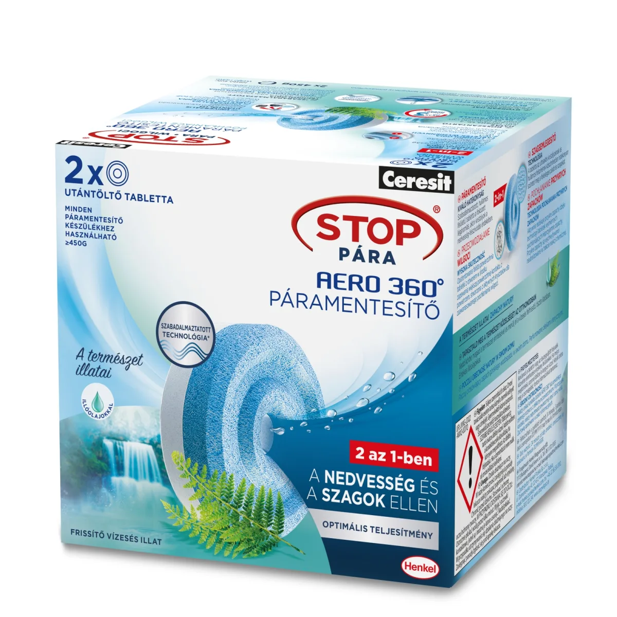 Tablete rezerva dezumidificator Ceresit Aero 360 Refreshing Waterfall 2x450g absorbant umiditate