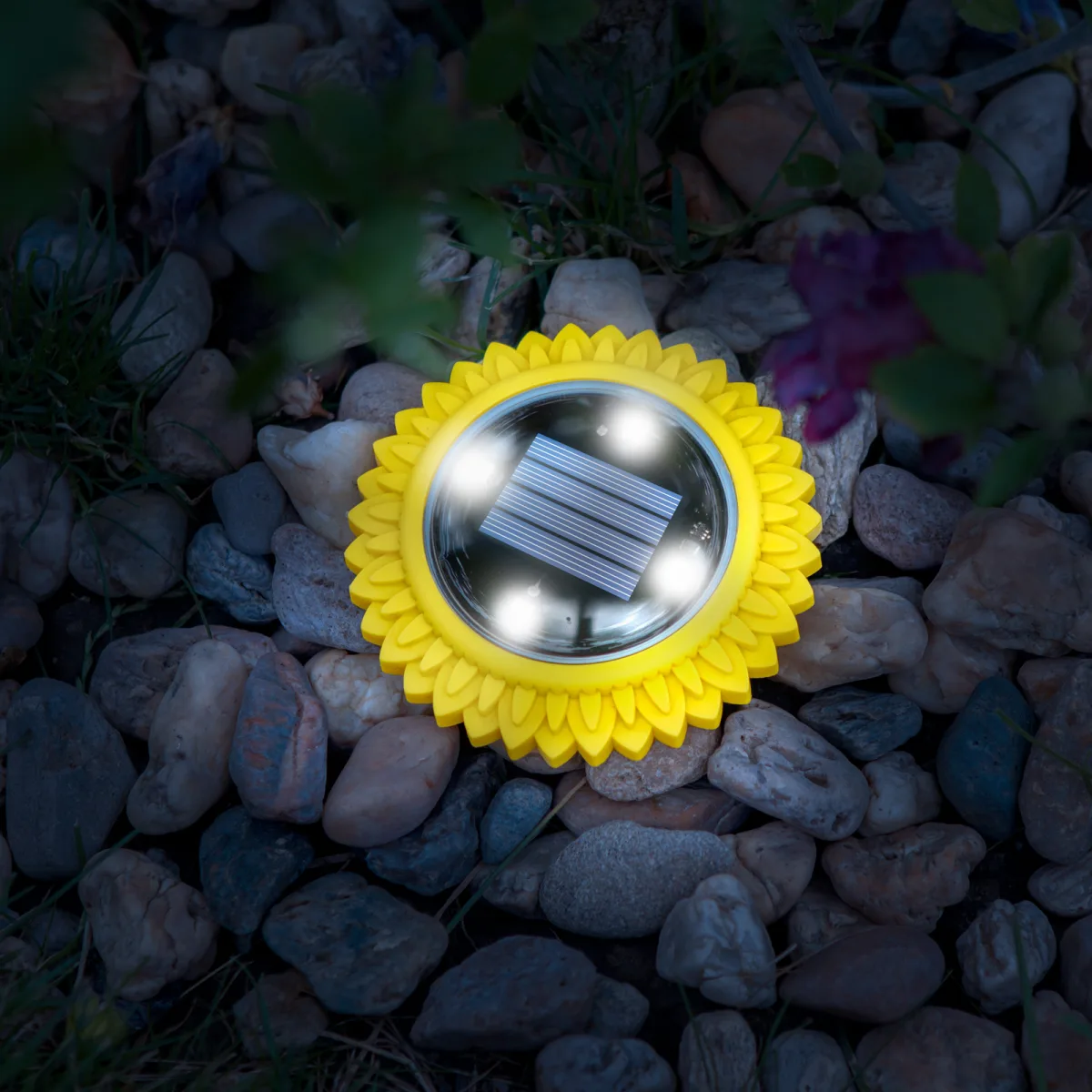 Lampa solara gradina LED alb rece galbena, iluminat exterior cu tarus, decor alee