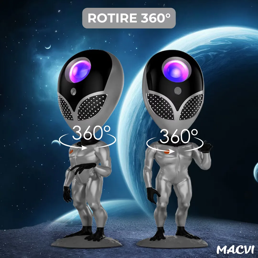 Proiector de Stele Macvi® Tip Alien, Galaxie Stelara, LED cu Telecomanda si Sistem Dialog Vocal, Argintiu - imagine 4
