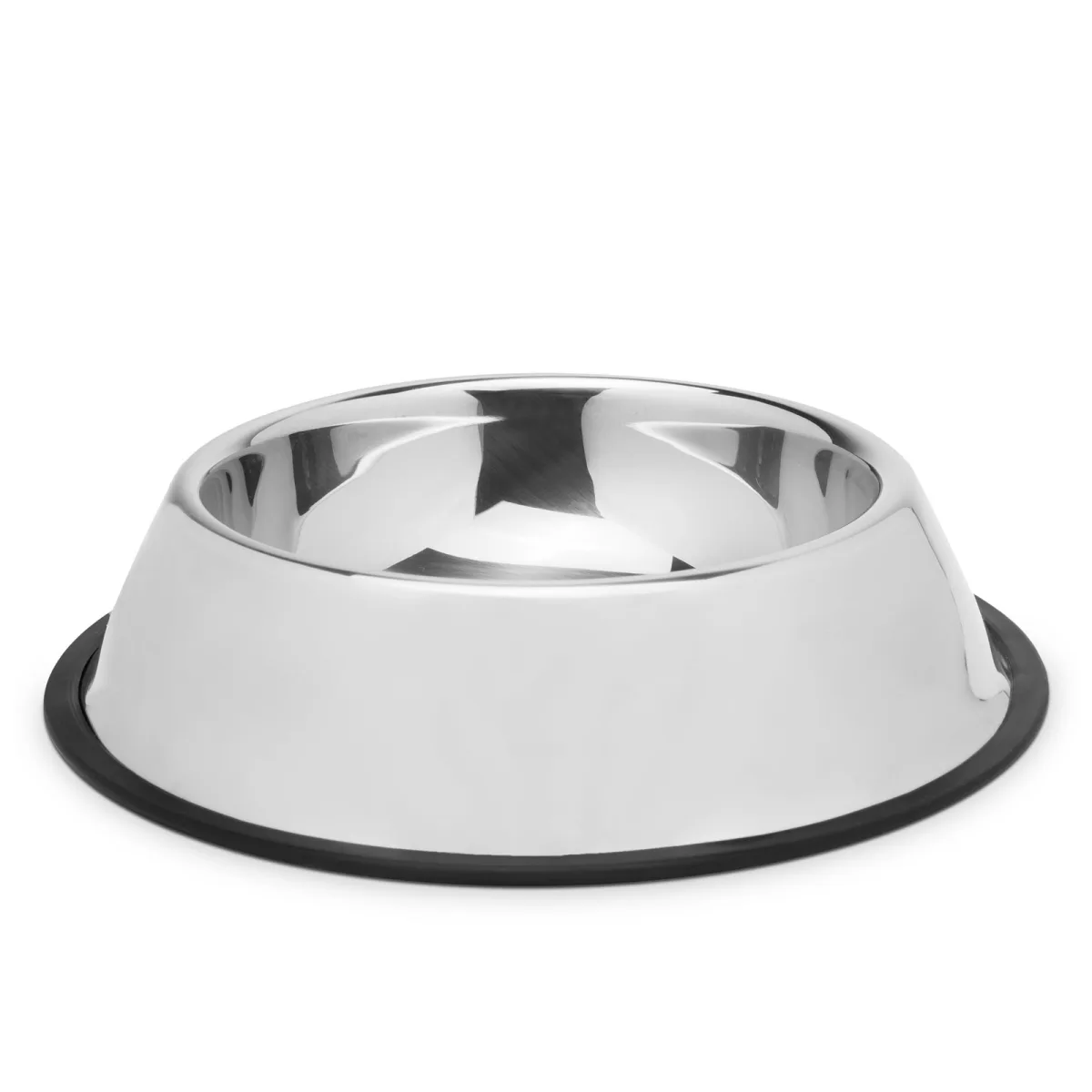 Bol inox pentru animale, 22 cm, antialunecare, usor de curatat, crom, 150 g