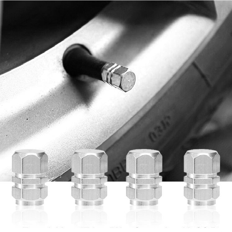 set capacele auto pentru ventil hexagon argintiu 4 buc 1 Set capacele auto pentru ventil hexagon argintiu 4 buc