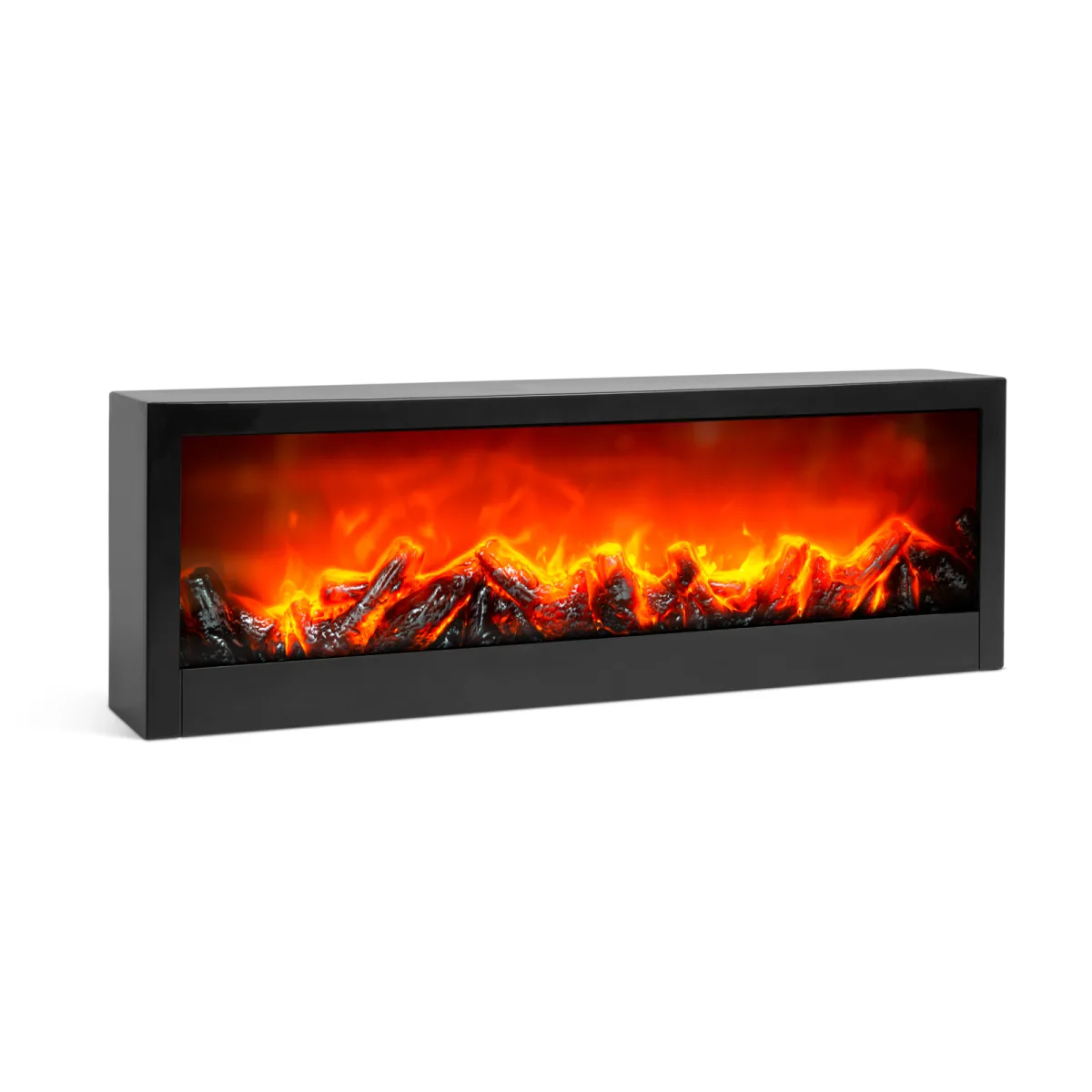 Semineu LED cu efect de flacara, cu alimentare de la baterie sau USB, 60 x 10 x 20 cm