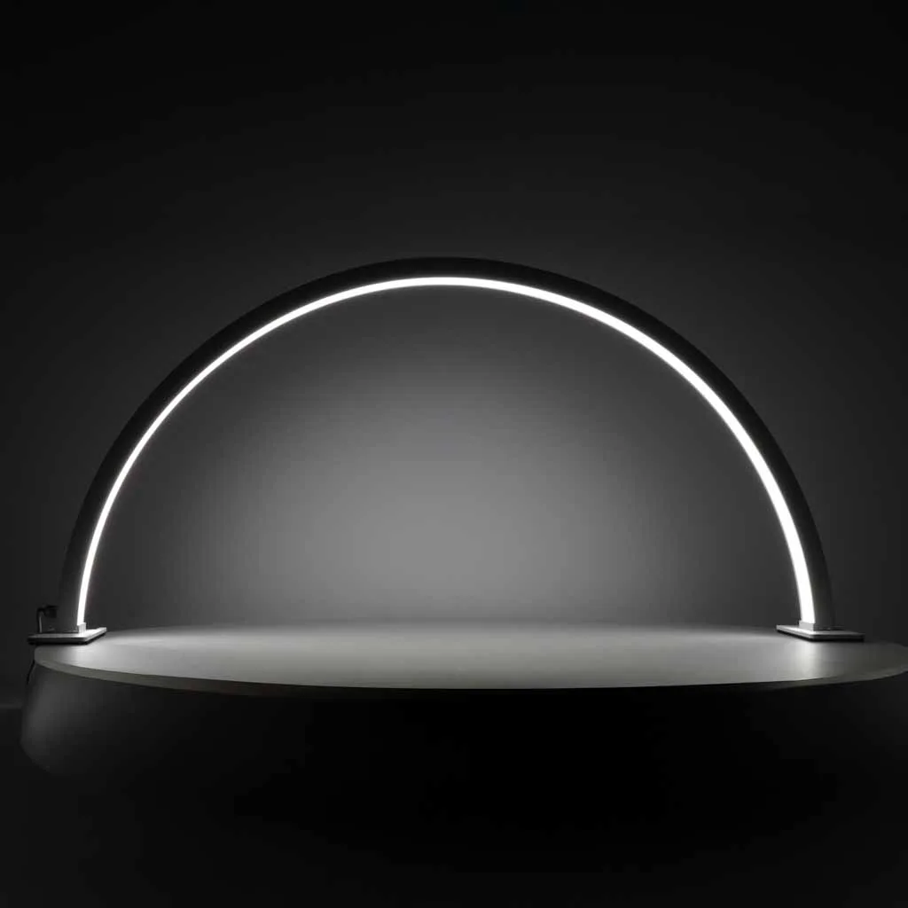 Lampa de birou pentru cosmetica sau manichiura, cu LED-uri, fara umbre, design curbat, culoare Alba, pentru saloane sau uz personal - imagine 8