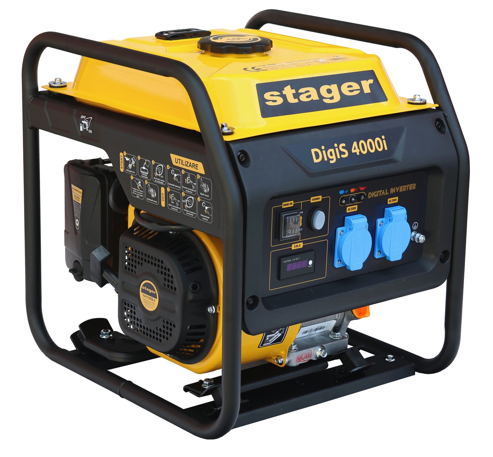 Generator digital Stager DigiS 4000i, invertor open-frame 4kW, monofazat, benzina