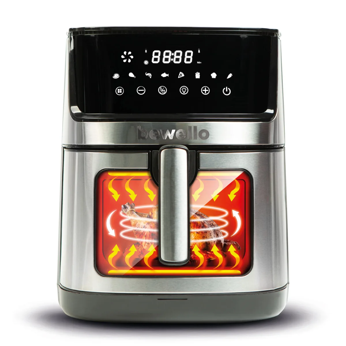 Air fryer XXL 7.5L, 2000W, incalzire sus jos, fara ulei, fereastra vizualizare, negru, gatire sanatoasa - imagine 2