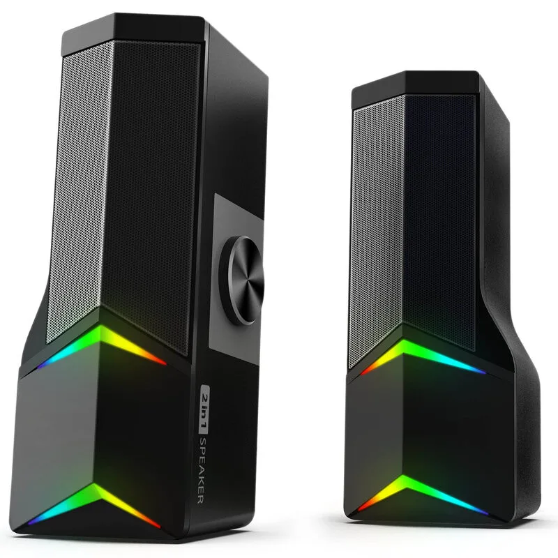 Boxe PC 2in1 GoGEN PSU103, 2 x 3 W, Bluetooth, iluminare RGB, USB, negru - imagine 3