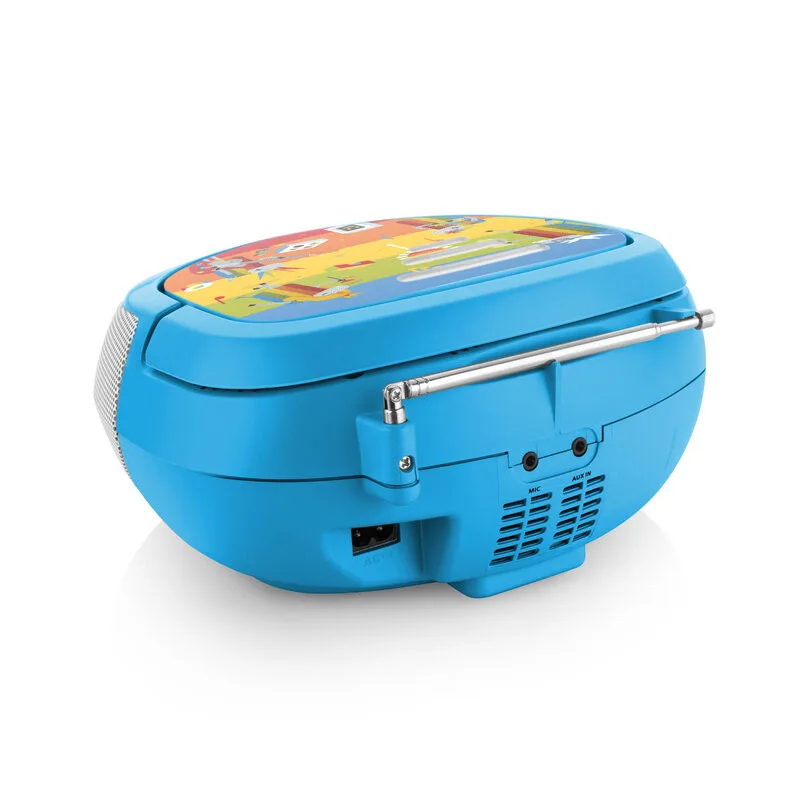 Radio CD pentru copii GoGEN DECKO B, 2 x 0,8 W, Bluetooth, karaoke, microfon, MP 3, USB, AUX in, albastru - imagine 5