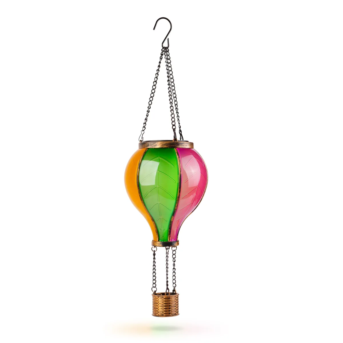 Lampa solara suspendabila balon aer cald, efect flacara, 12 LED galben, decor gradina terasa exterior - imagine 2