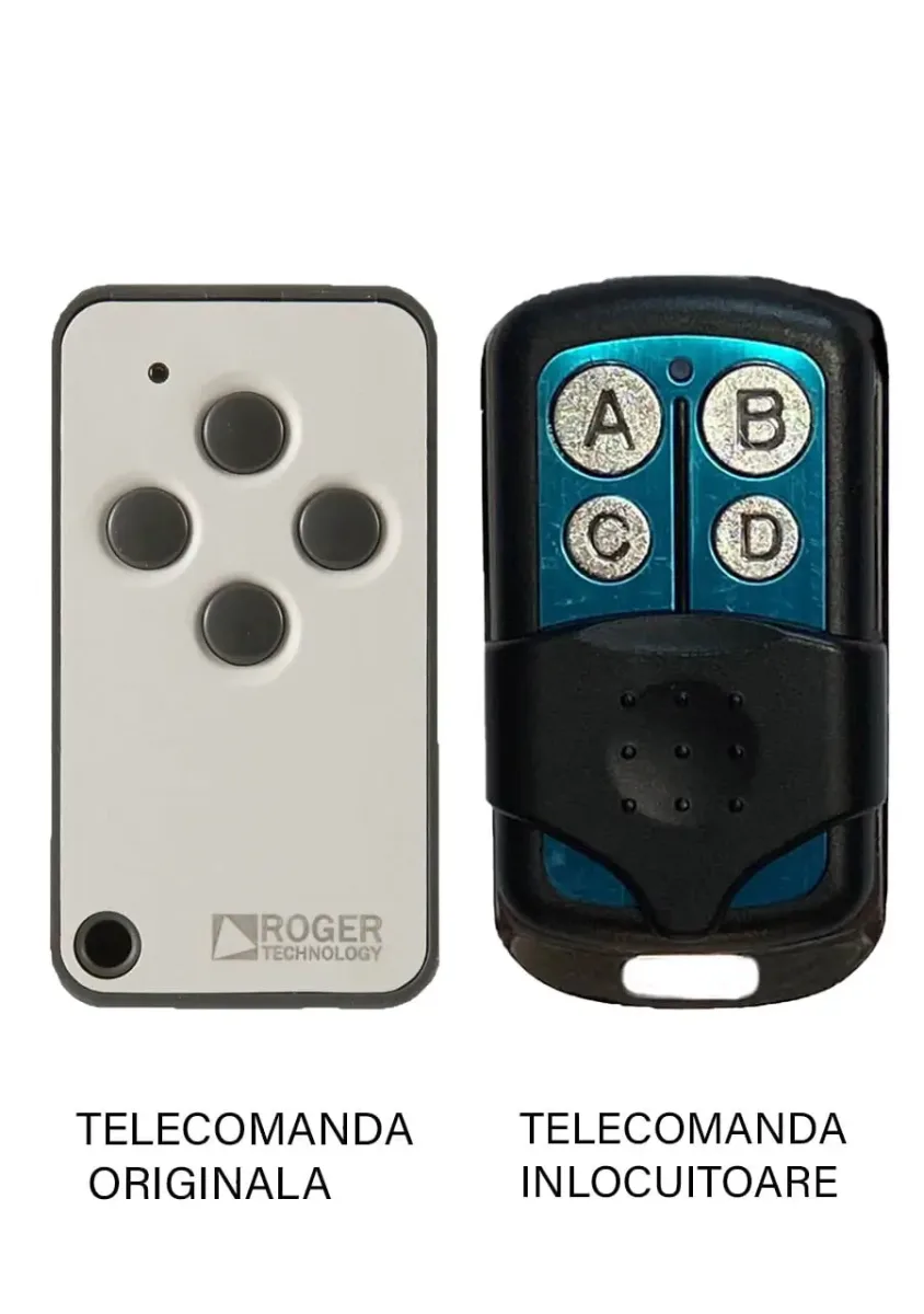 Telecomanda inlocuitoare poarta garaj desicanale cod fix 433.92MHz Roger E80 compatibila cu originalul (845)