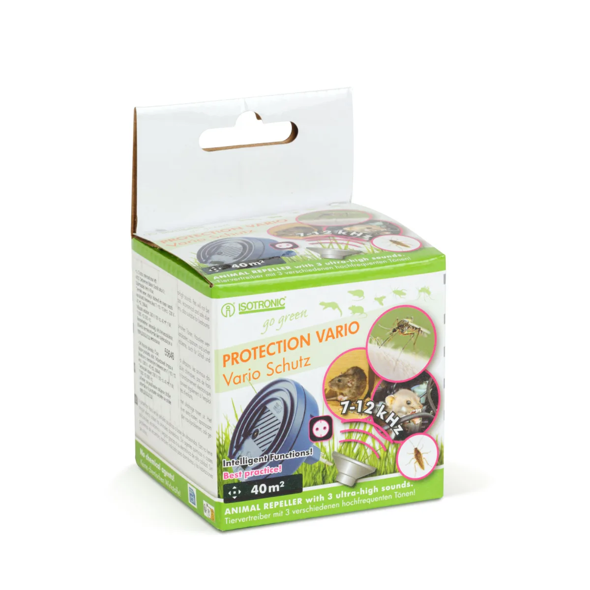 Repelent insecte ultrasunete 230V, frecventa variabila, LED, 40m², interior - imagine 3