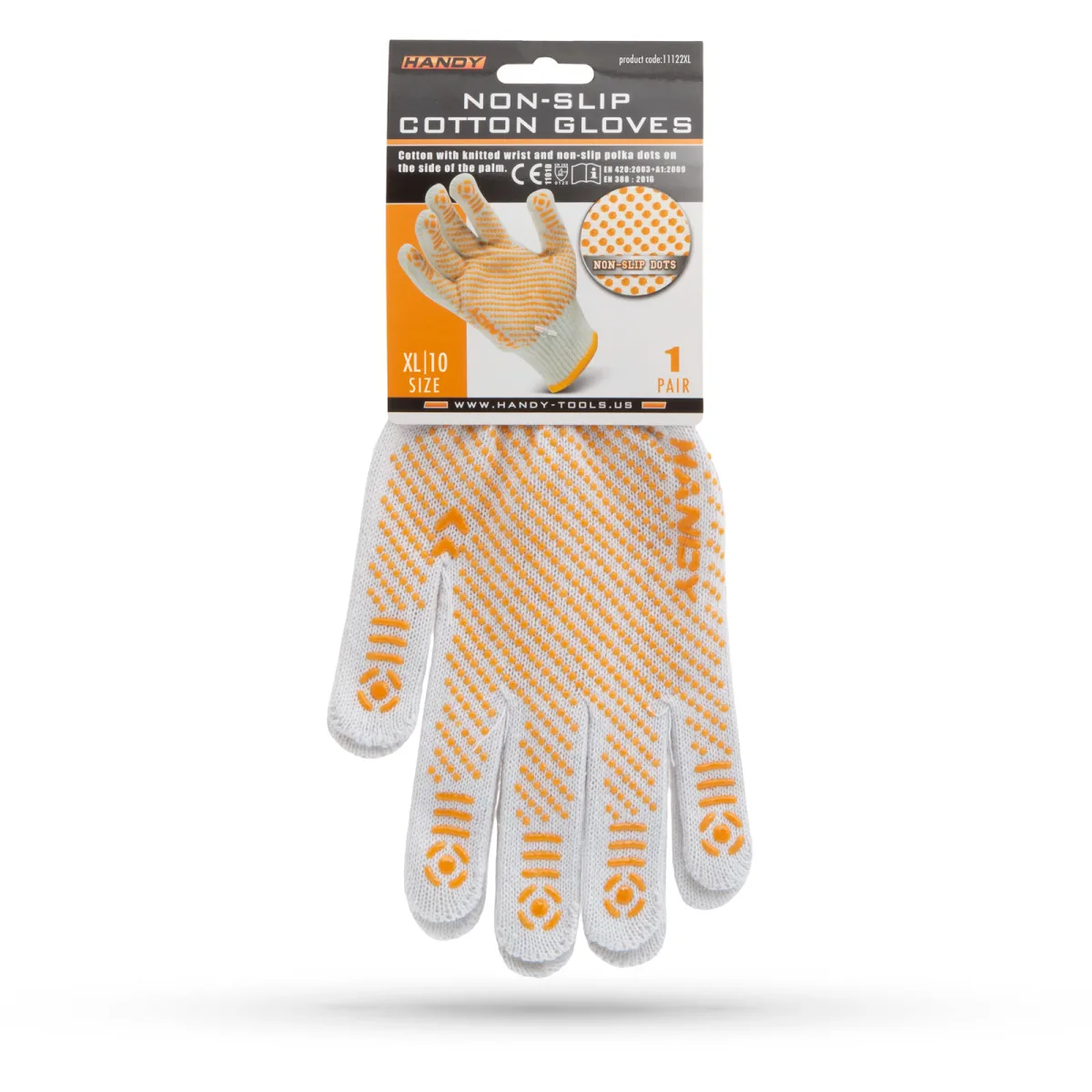 Manusi lucru bumbac, marime XL, manusi antiderapante cu puncte PVC, pentru manipulare si constructii - imagine 4