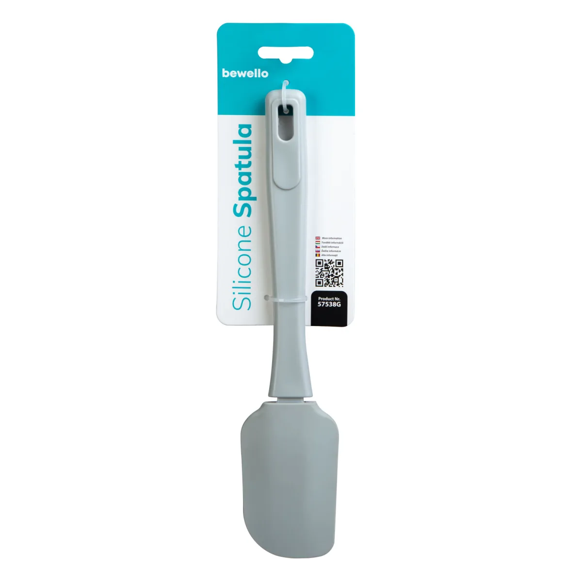 Spatula silicon bucatarie 25 cm, rezistenta la caldura, pentru gatit si coacere, flexibila, gri