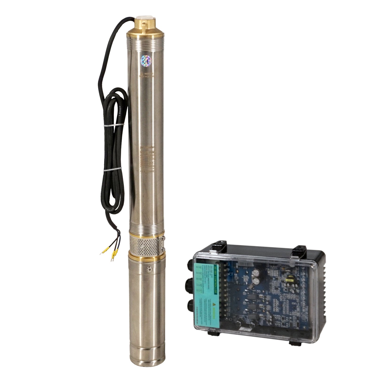 Pachet Pompa submersibila 1" Progarden 3TSC3.5-50-48/500, solar, 500W/48V, MPPT, 50m, 3.5mch, multietajata, apa curata + 1 x SP460M-72H Panou fotovoltaic