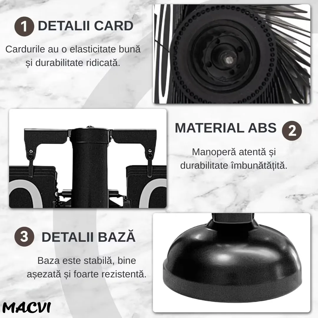 Ceas flip Macvi® retro, numere mari, din otel inoxidabil, alimentat cu baterii, decor pentru living, negru clasic, design vintage, suport de metal - imagine 3