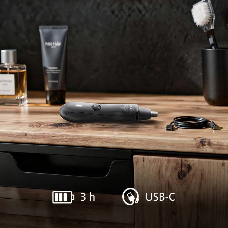 Trimmer pentru nas si urechi ETA Tom 4340 90000, acumulator Li-Ion, autonomie 180 min, USB-C, accesoriu pentru sprancene - imagine 2