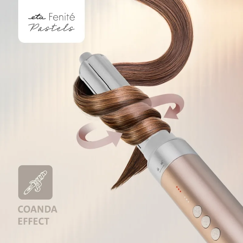 Ondulator ETA2323 90000 Fenite Pastels, 1400 W, ionizare, placi cu invelis ceramic, 3 trepte de temperatura, auriu - imagine 2