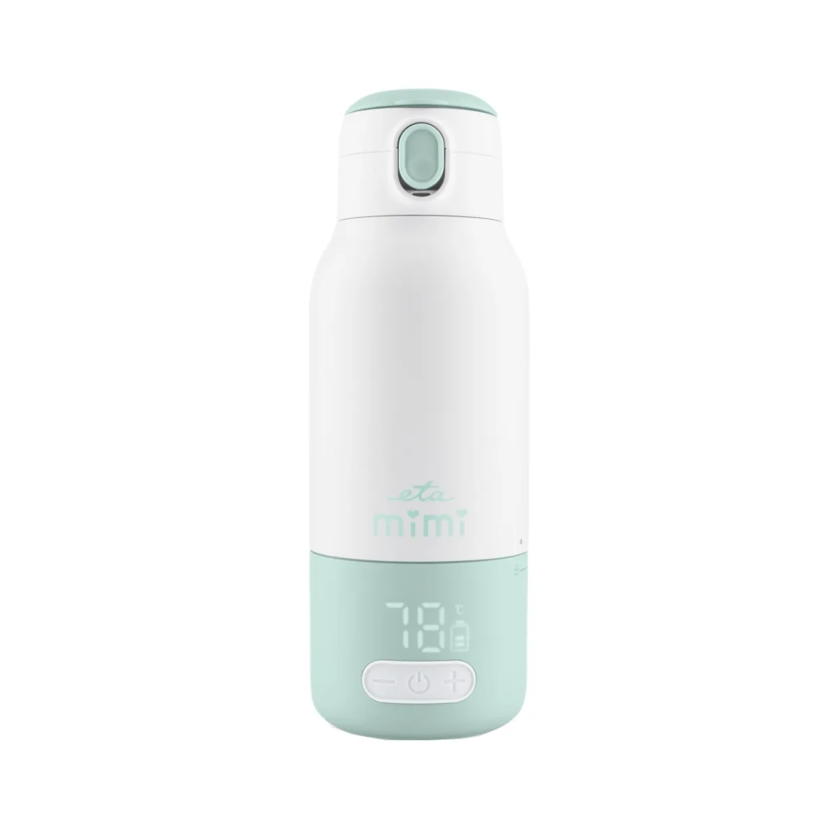 Termos cu incalzire pentru lapte ETA Mimi 2306 90000, 500 ml, afisaj LED, Li-Ion / 2600 mAh, otel inoxidabil, nu contine BPA