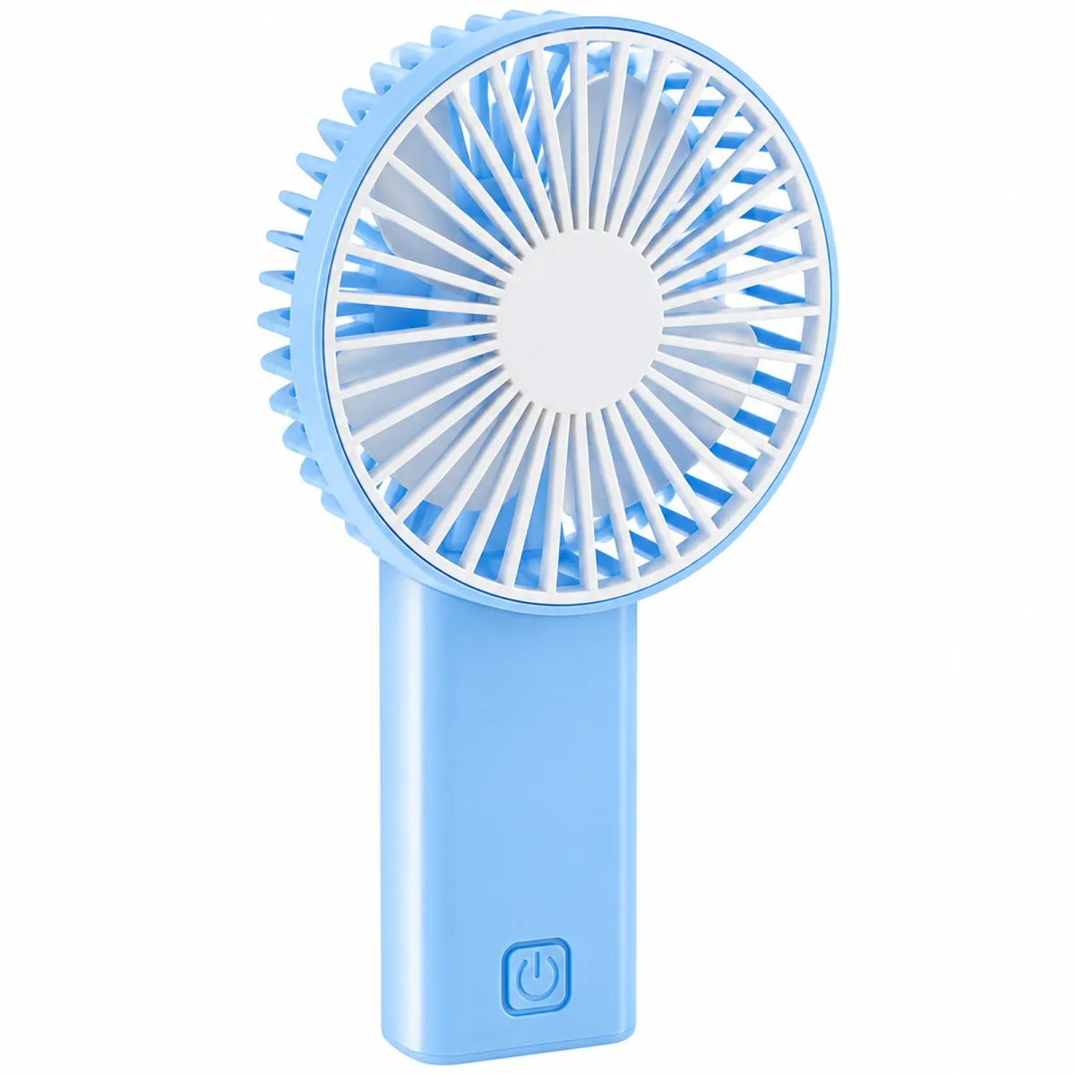 Ventilator portabil pliabil, 2 x AA, utilizare de mână și birou, albastru/alb