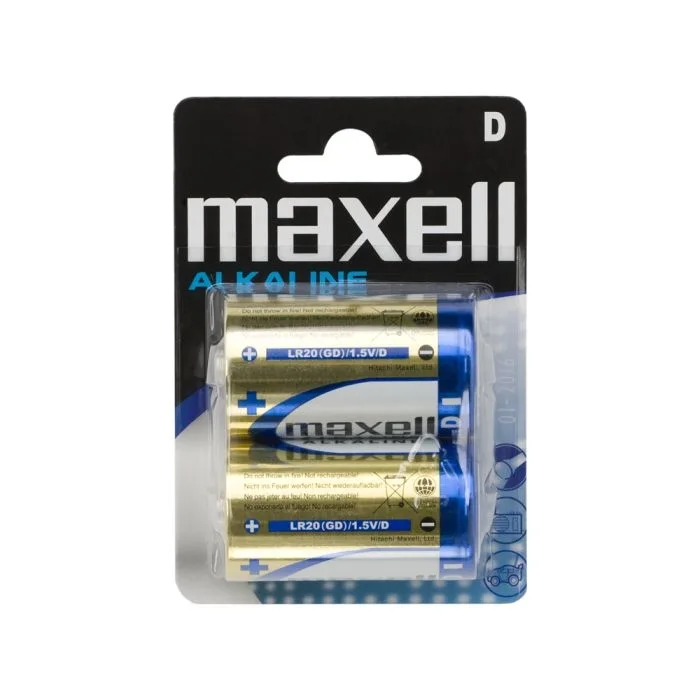 Baterii D LR20 alcaline 1.5V, blister 2 buc, durata lunga, rezistente scurgeri, pentru lanterne/ aparate