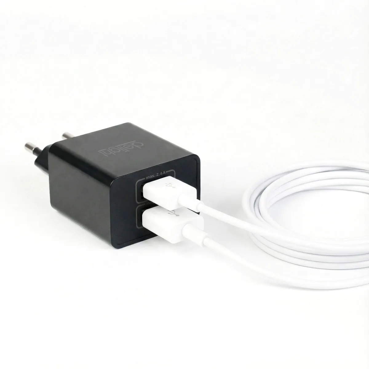 Incarcator USB priza 5V 2.4A adaptor retea rapid compact universal negru - imagine 3