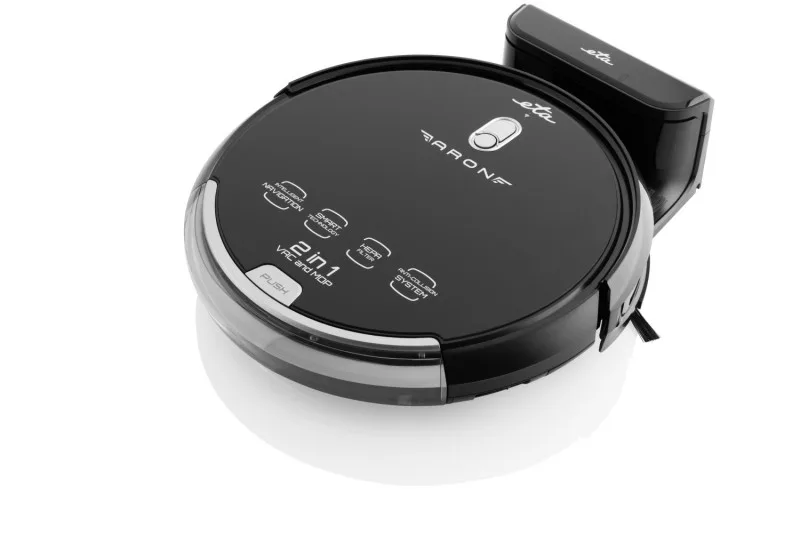 Robot aspirator cu mop ETA Aron 2512 90000, Wi-Fi, baterie Li-Ion 14.4 V, 300 ml, autoincarcare, navigare giroscopica, negru - imagine 2