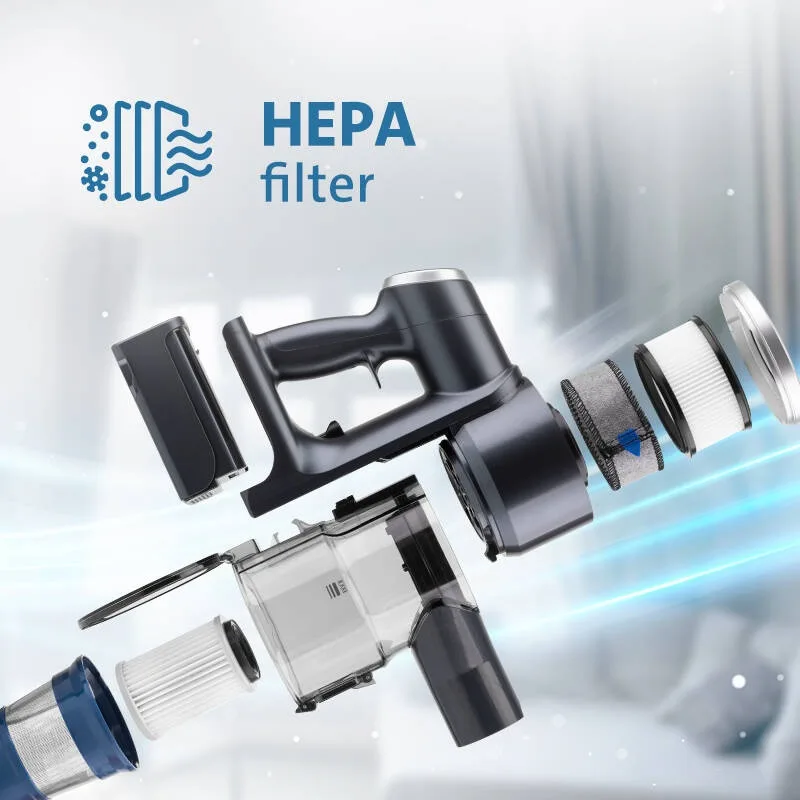 Aspirator vertical fara fir 3 in 1 ETA Panther PRO 7250 90000, statie de autocuratare, autonomie 60 min, motor BLDC 450W, Li-Ion 28,8 V / 2500 mAh - imagine 8