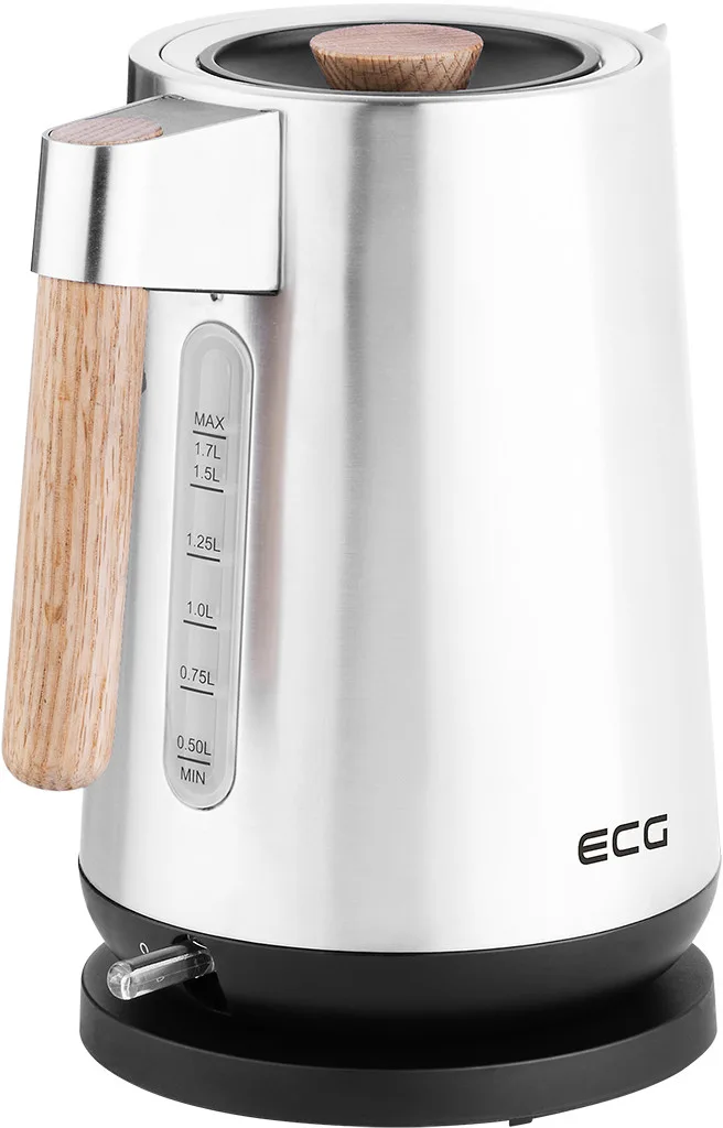 Fierbator electric ECG RK 1767 Strix Timber, 1.7 litri, 2200 W, otel inoxidabil si elemente din lemn - imagine 3
