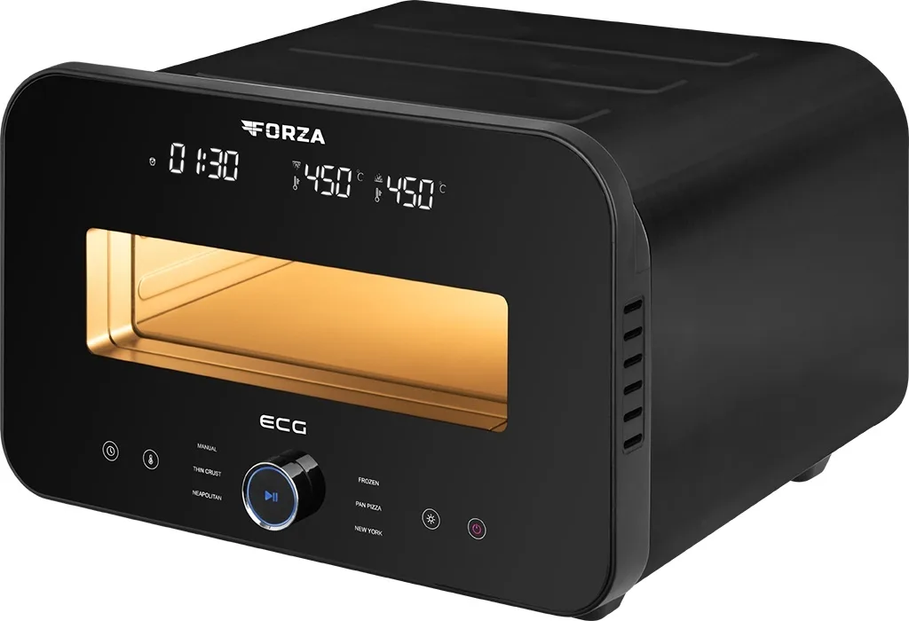 Cuptor electric pentru pizza ECG FORZA 4600 Pizza Nero, 1850W, temperatura maxima 450°C, piatra refractara 32 cm, timer, negru - imagine 3