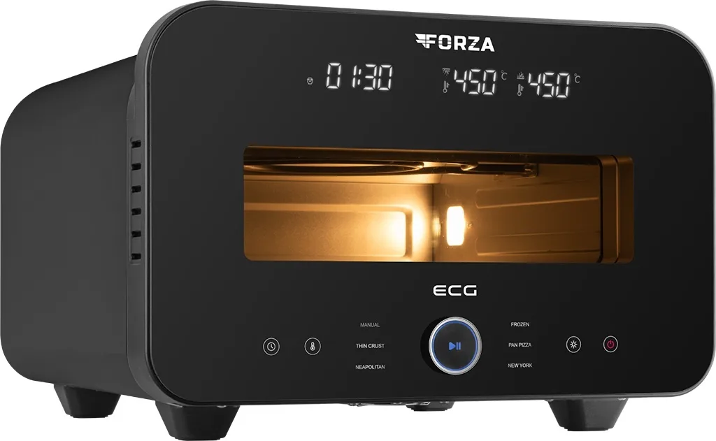 Cuptor electric pentru pizza ECG FORZA 4600 Pizza Nero, 1850W, temperatura maxima 450°C, piatra refractara 32 cm, timer, negru - imagine 5