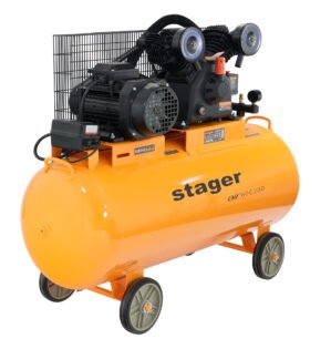 Air 60C200 compresor aer, 200L, 10bar, 600L/min, trifazat, angrenare curea Stager