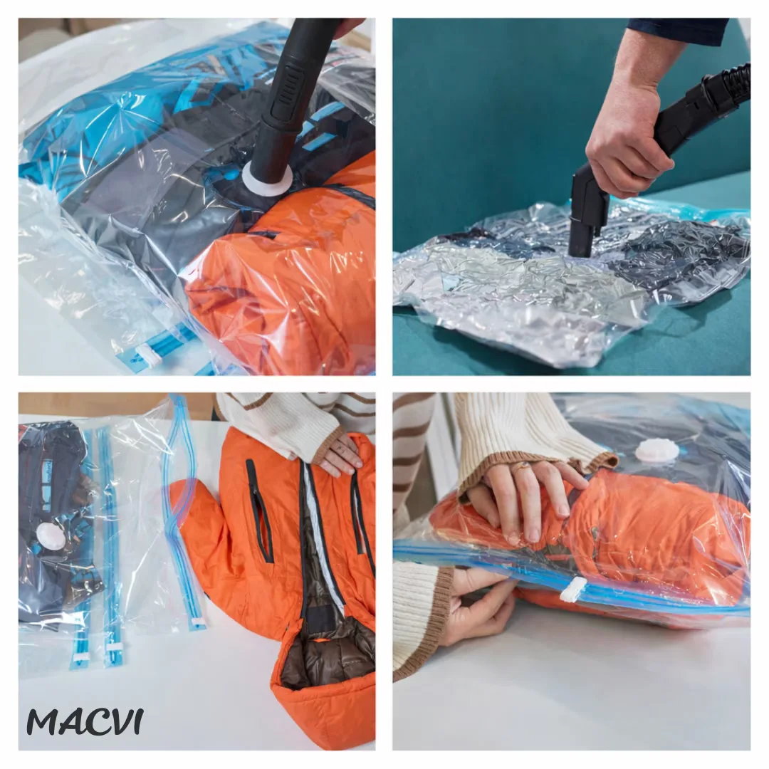 Set 12 saci vidat Macvi® cu compresie prin vacuum, reutilizabili, 40×60 cm, 50×70 cm, 60×80 cm, 80×100 cm - imagine 2