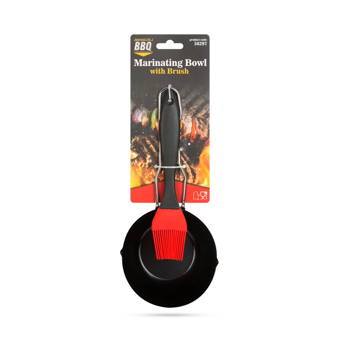 Perie silicon fier 11,5x6,6 cm pentru marinare BBQ gratar - imagine 2