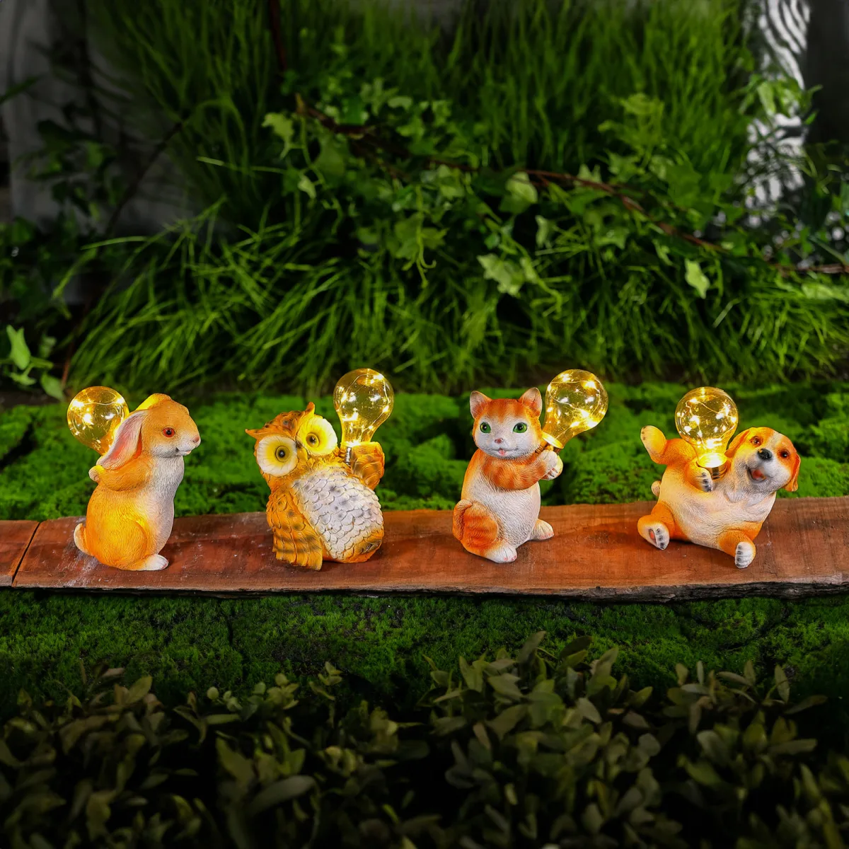 Decoratiune solara LED animale 15 cm, 5 LED, lumina calda, model variat