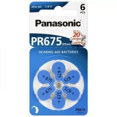 Baterii aparate auditive PR675 V675 HA675 PR44 Panasonic 6buc