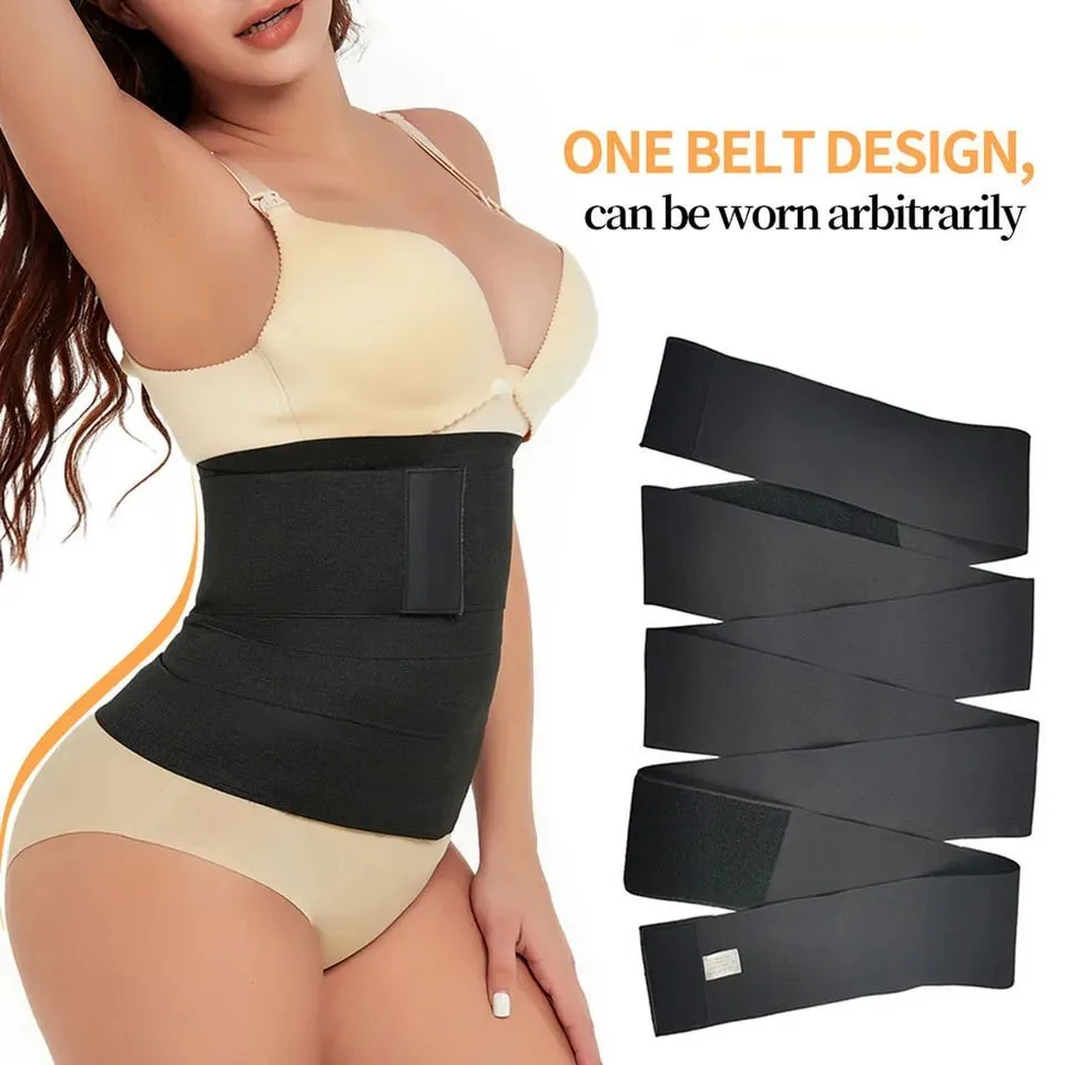 Banda modelatoare corp, pentru femei, 280 x 10 cm, elastic, negru