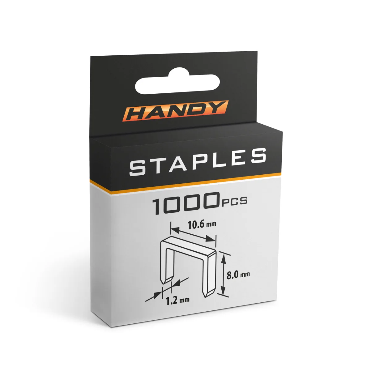 Capse Metalice Tip U pentru Capsator, 1.2 x 10.6 x 8 mm, Set 1000 Buc - imagine 3