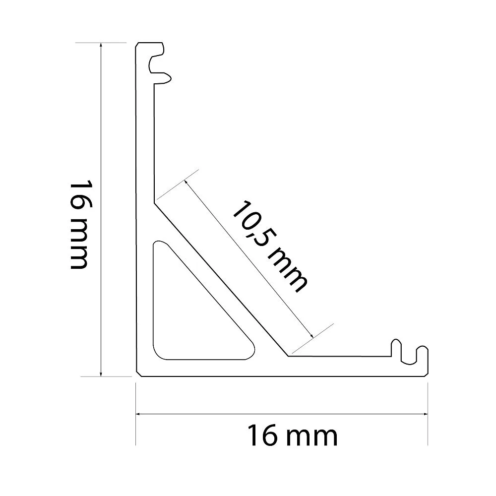 Profil aluminiu LED 1m colt, sina banda LED, 16x16mm, montaj colt, protectie si racire banda - imagine 6