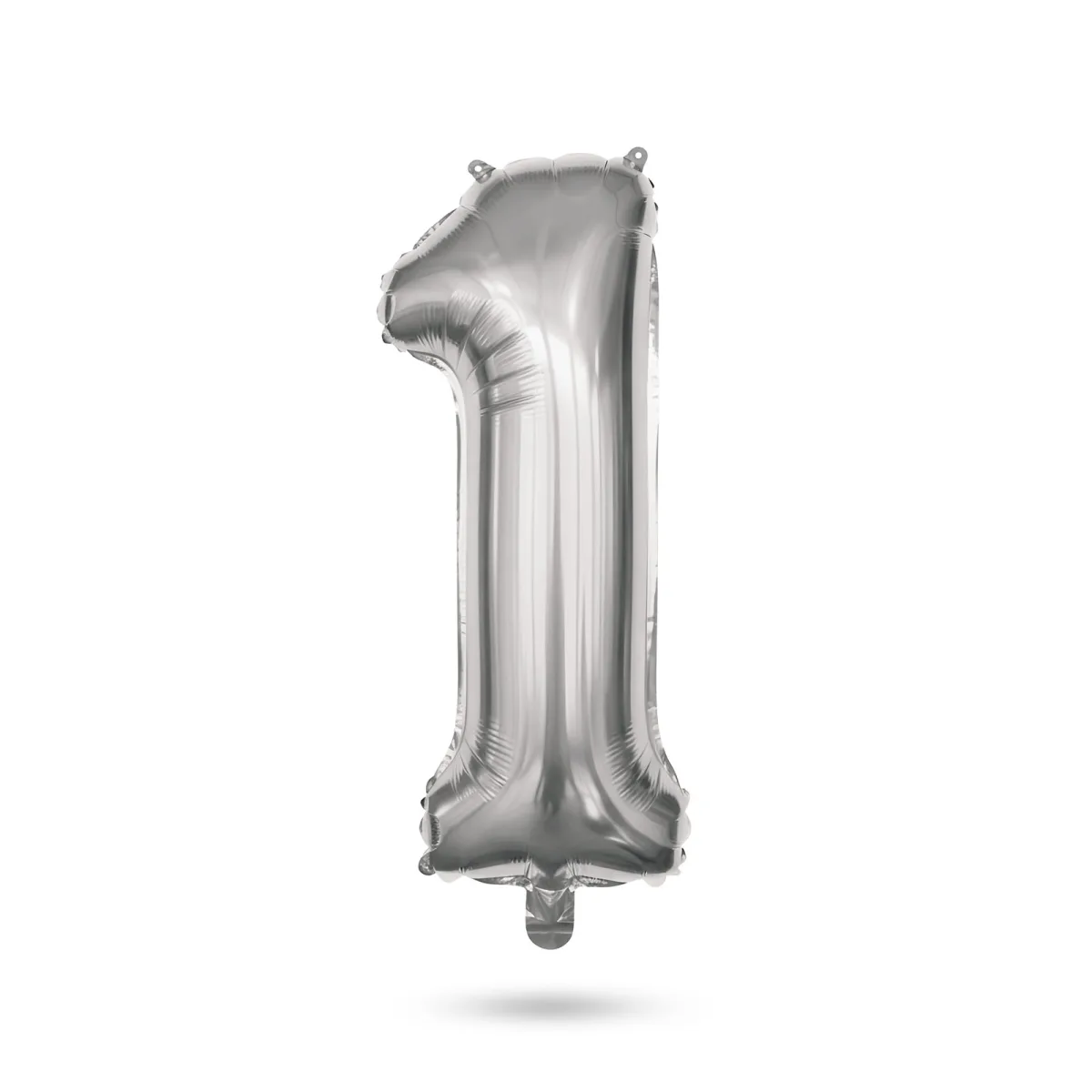 Balon folie cifra 1 argintiu, 40 inch, 78 x 50 cm, umflare cu aer sau heliu