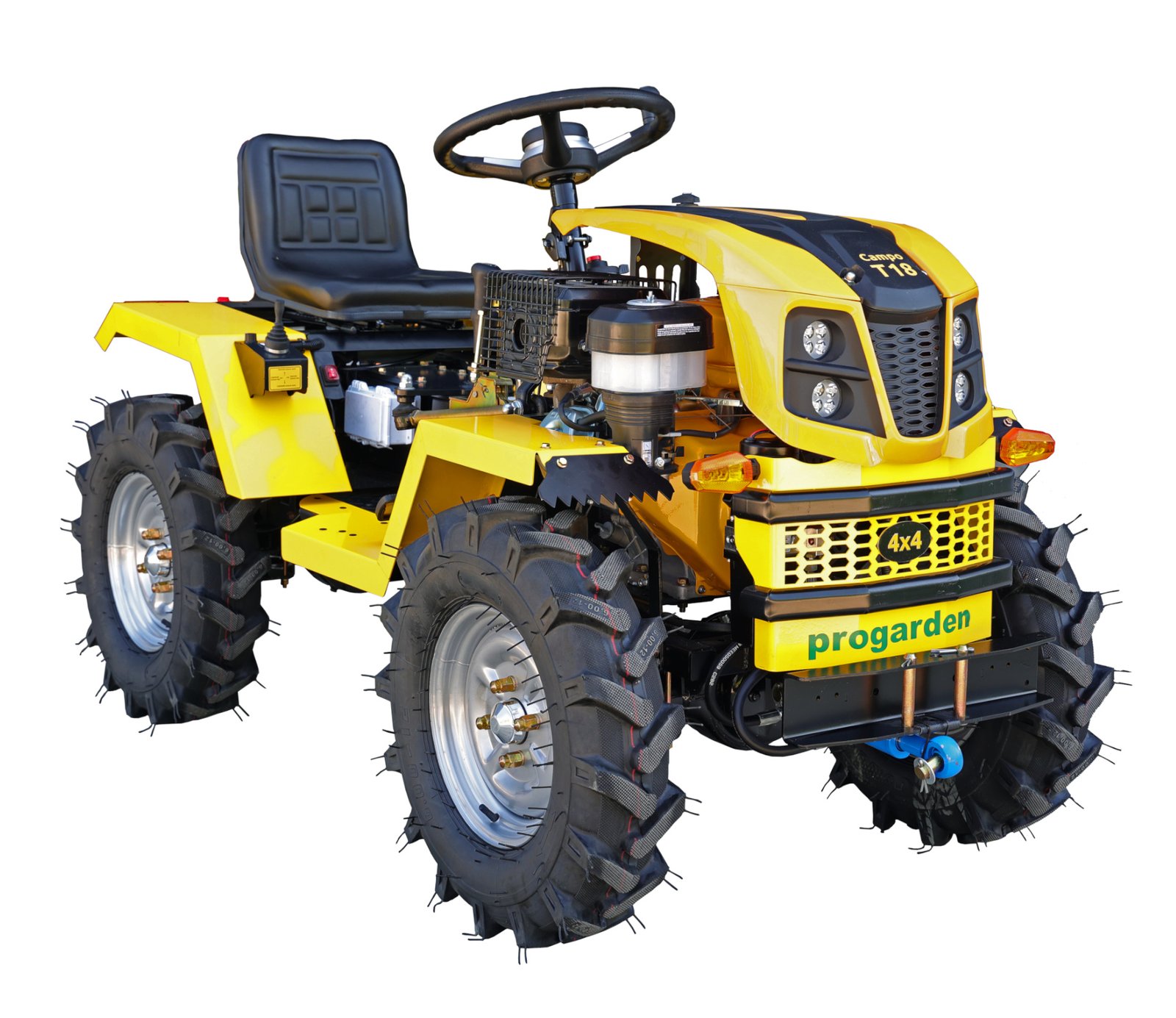 ProGARDEN Campo T18 Minitractor V25.1 4×4, 18CP, benzina, hidraulica fata-spate, roti 6.00-12