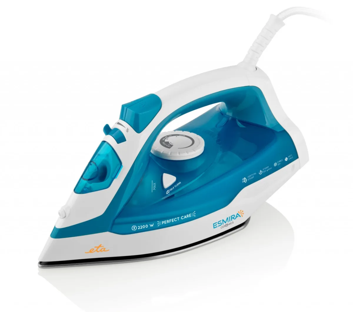 Fier de calcat ETA Esmira 0273 90000, 2200W, 380 ml, abur 100 g/min, talpa ceramica Eloxium - imagine 3