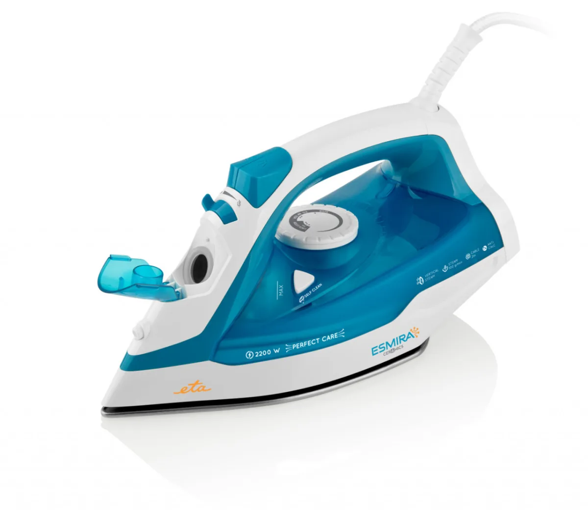 Fier de calcat ETA Esmira 0273 90000, 2200W, 380 ml, abur 100 g/min, talpa ceramica Eloxium - imagine 4